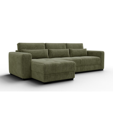 Ecksofa 4-Sitzer links OLI, olivgrün