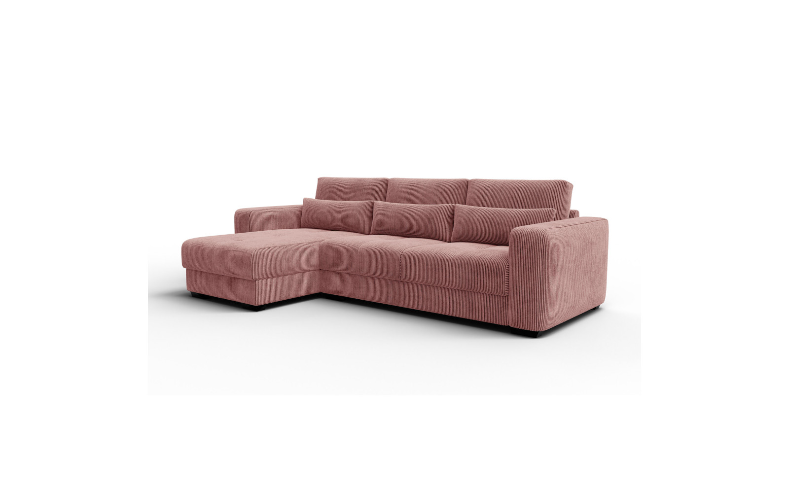 Ecksofa 4-Sitzer links OLI, altrosa