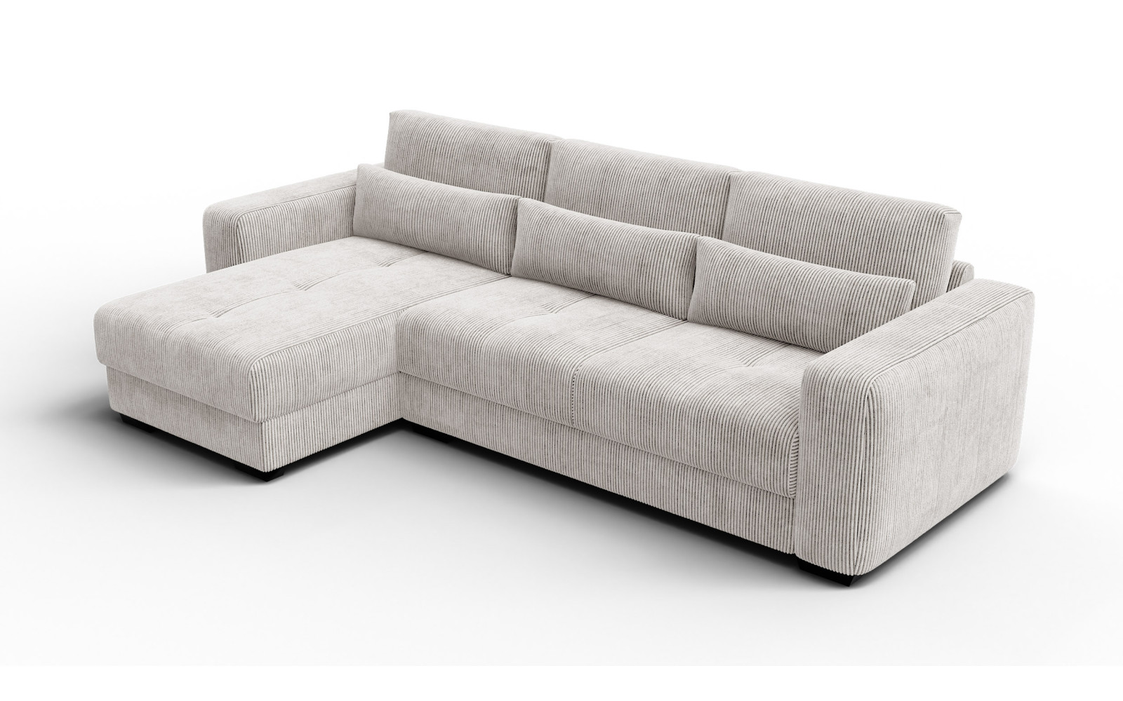 Ecksofa 4-Sitzer links OLI, perlweiß