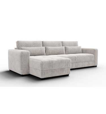 Ecksofa 4-Sitzer links OLI, perlweiß