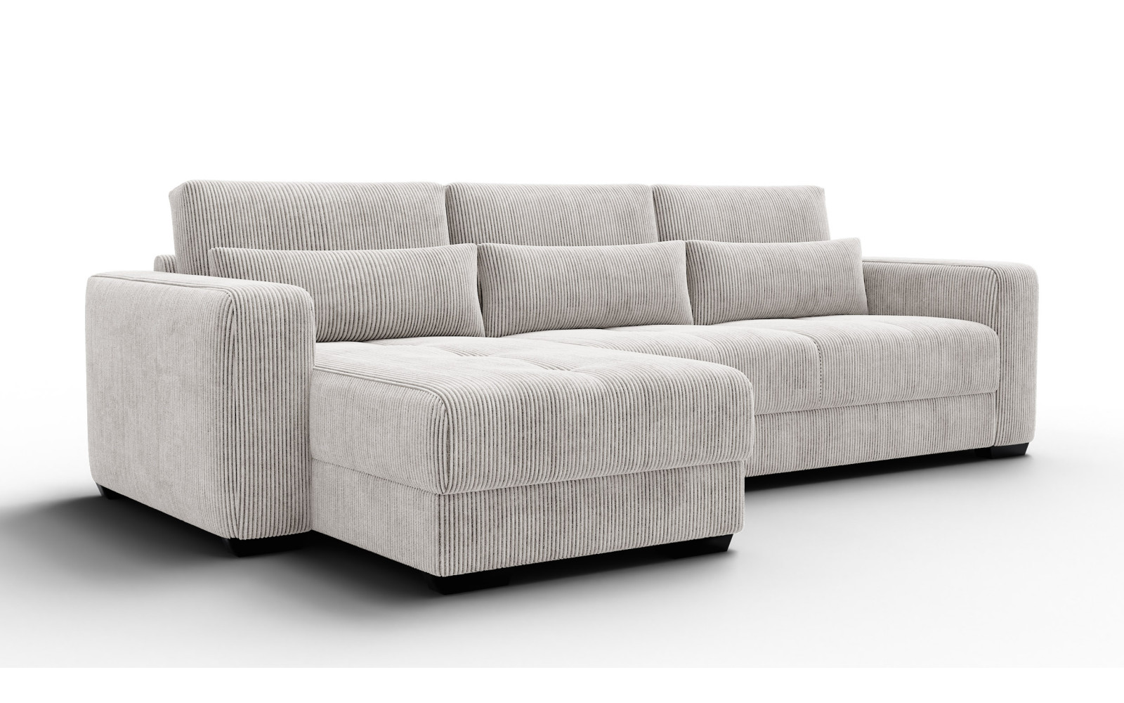 Ecksofa 4-Sitzer links OLI, perlweiß