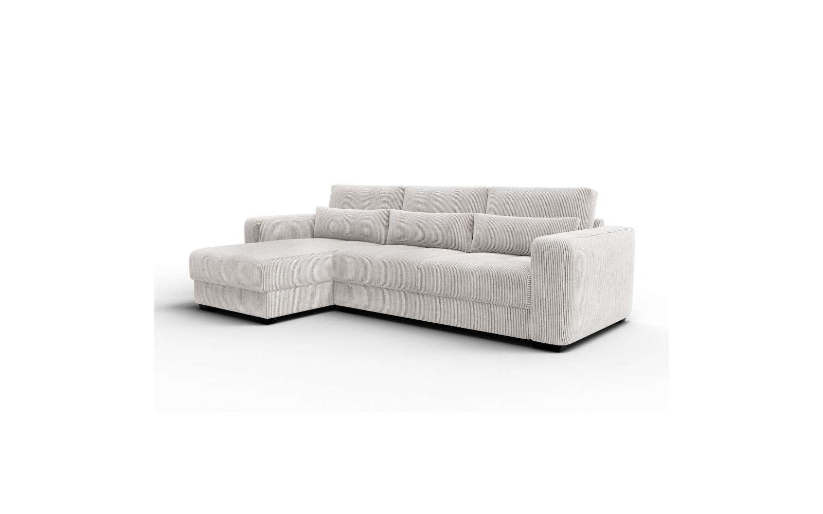 Ecksofa 4-Sitzer links OLI, perlweiß