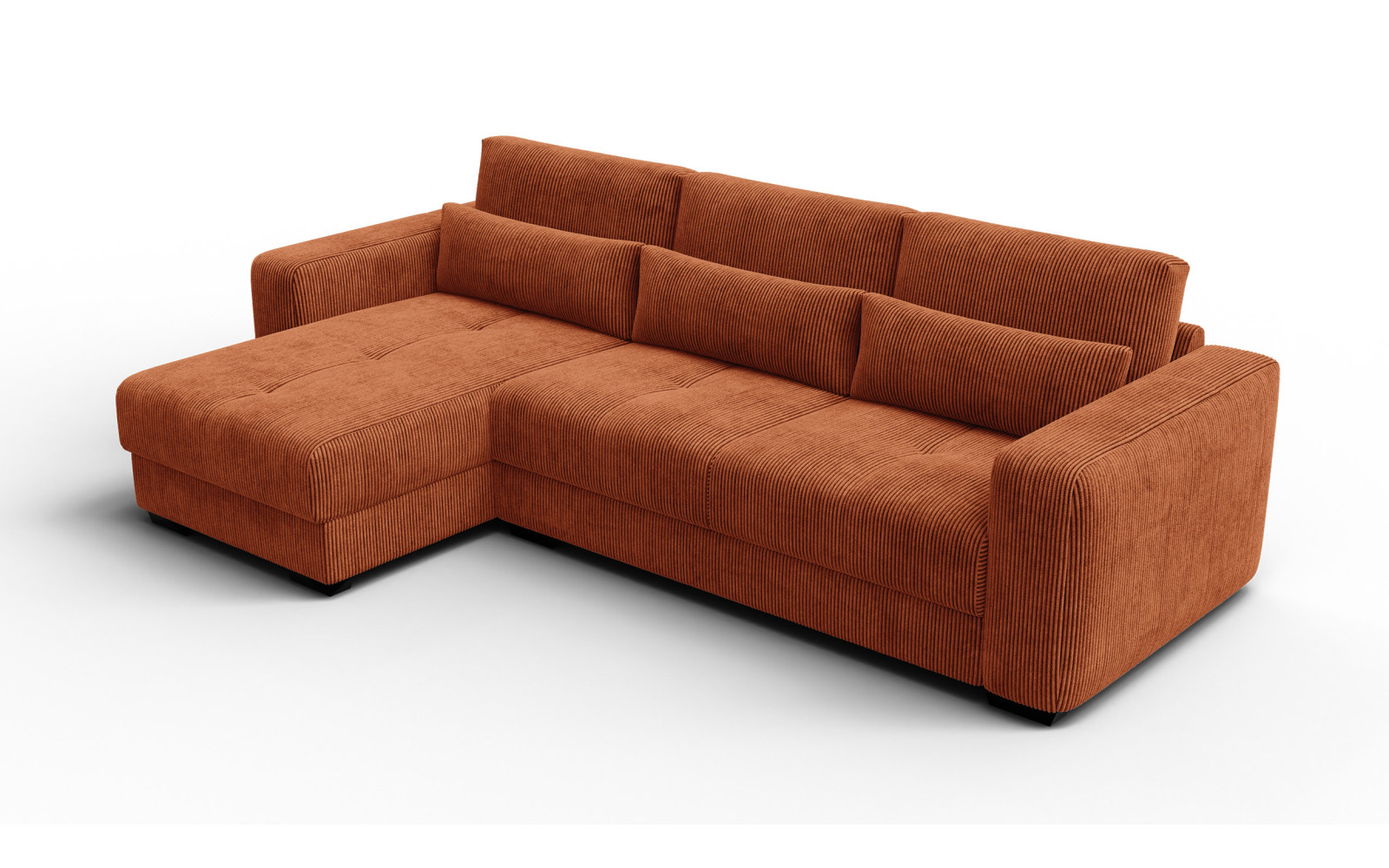 Ecksofa 4-Sitzer links OLI, orange