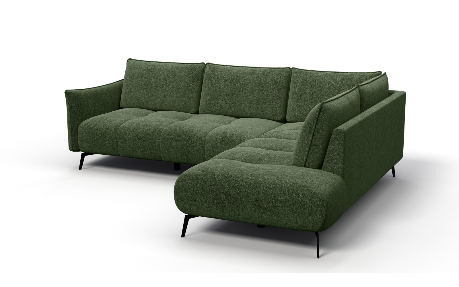 Ecksofa 5-Sitzer rechts AERA, dunkelgrün