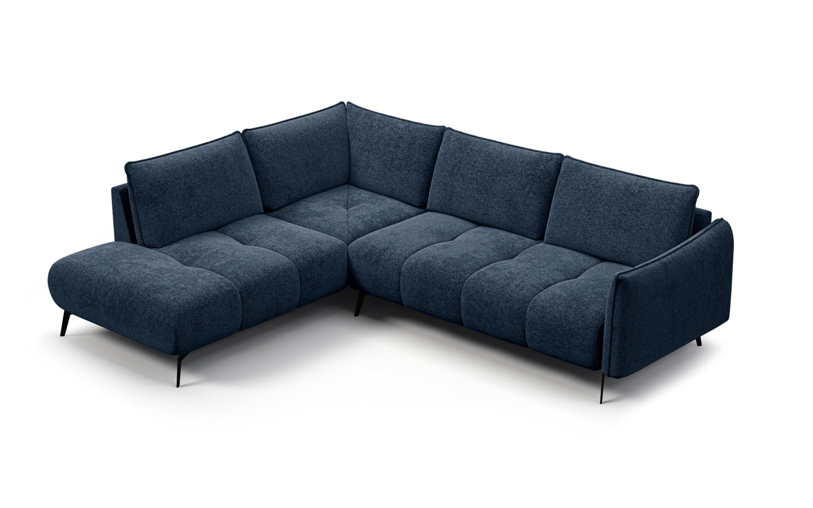 Ecksofa 5-Sitzer links AERA, dunkelblau