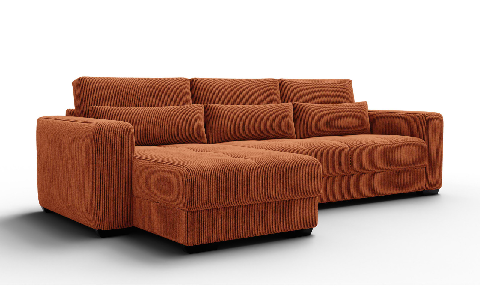Ecksofa 4-Sitzer links OLI, orange