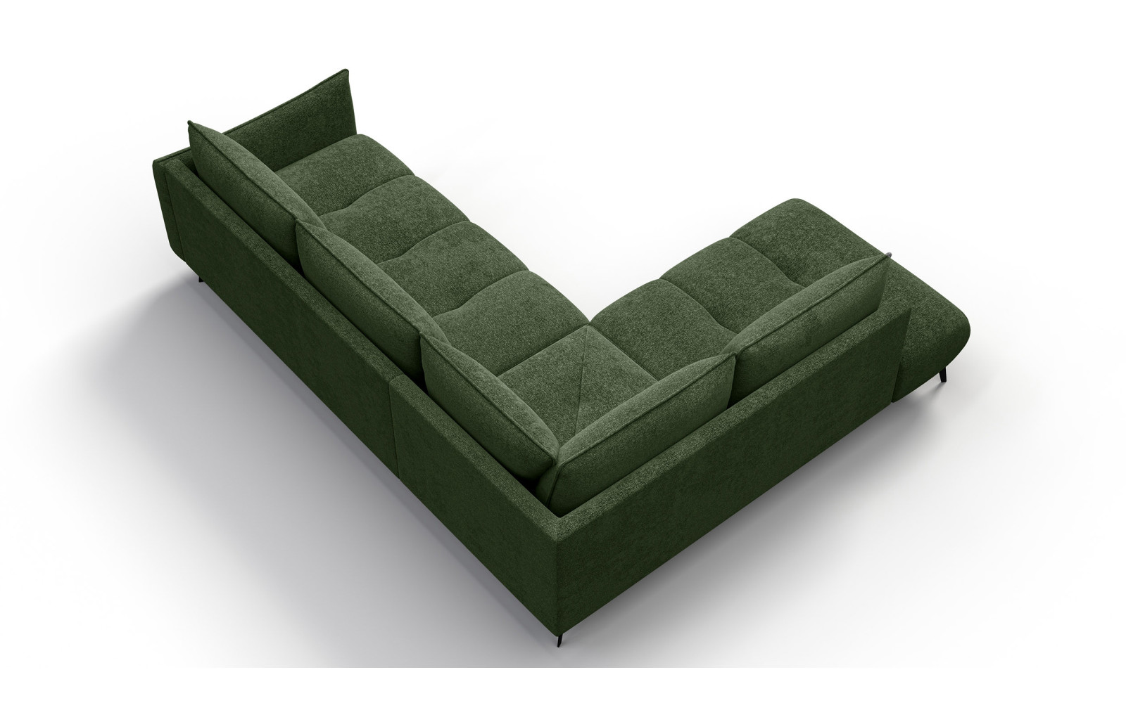 Ecksofa 5-Sitzer links AERA, dunkelgrün