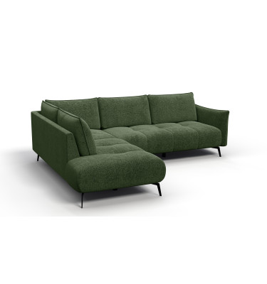 Ecksofa 5-Sitzer links AERA, dunkelgrün
