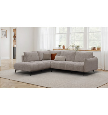 Ecksofa 5-Sitzer links AERA, dunkelbeige