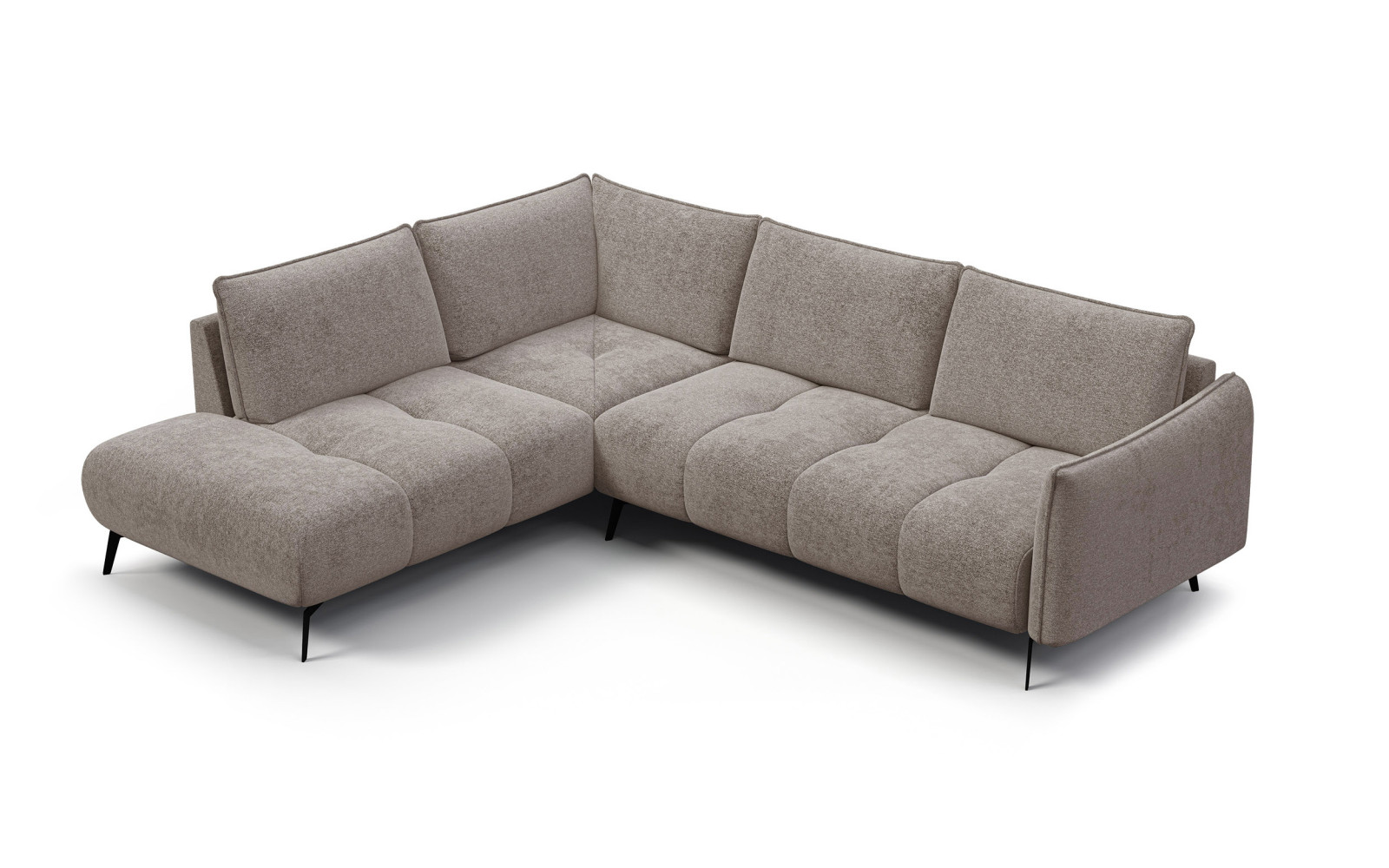 Ecksofa 5-Sitzer links AERA, dunkelbeige
