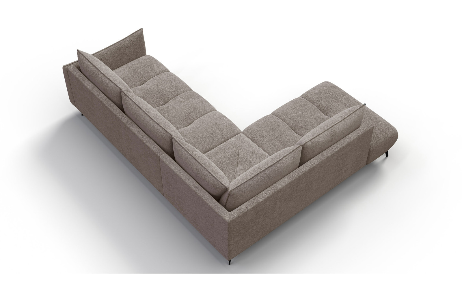 Ecksofa 5-Sitzer links AERA, dunkelbeige