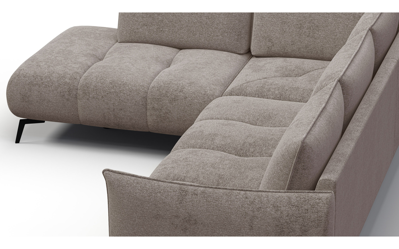 Ecksofa 5-Sitzer links AERA, dunkelbeige