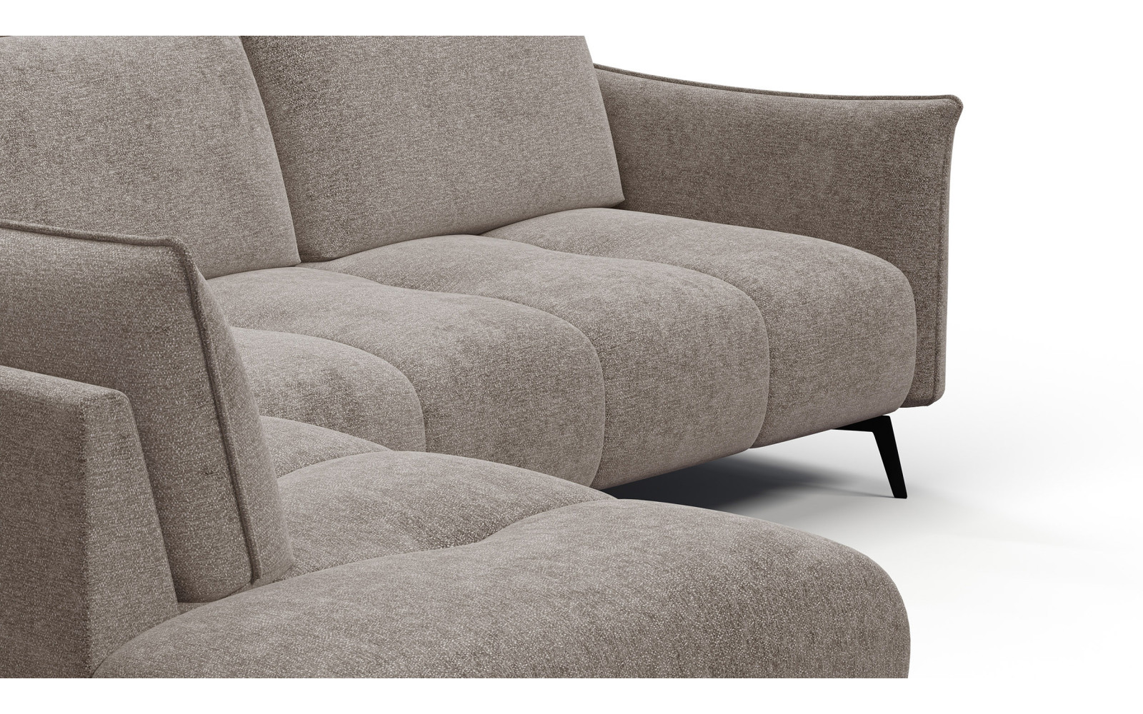 Ecksofa 5-Sitzer links AERA, dunkelbeige