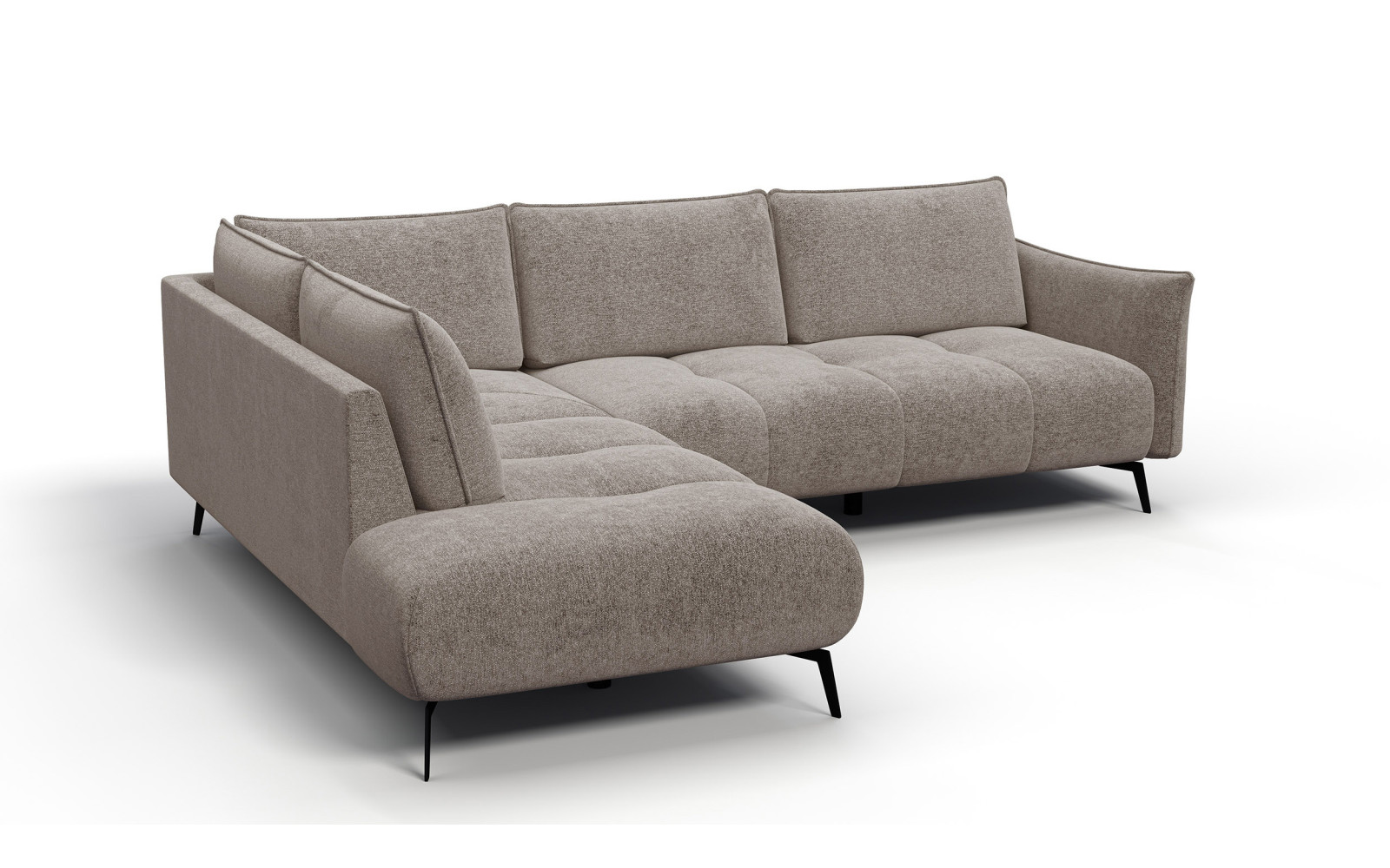 Ecksofa 5-Sitzer links AERA, dunkelbeige