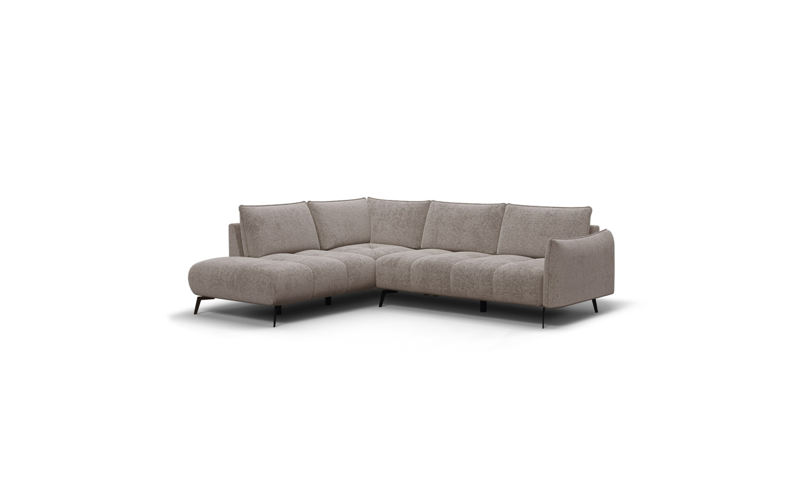 Ecksofa 5-Sitzer links AERA, dunkelbeige