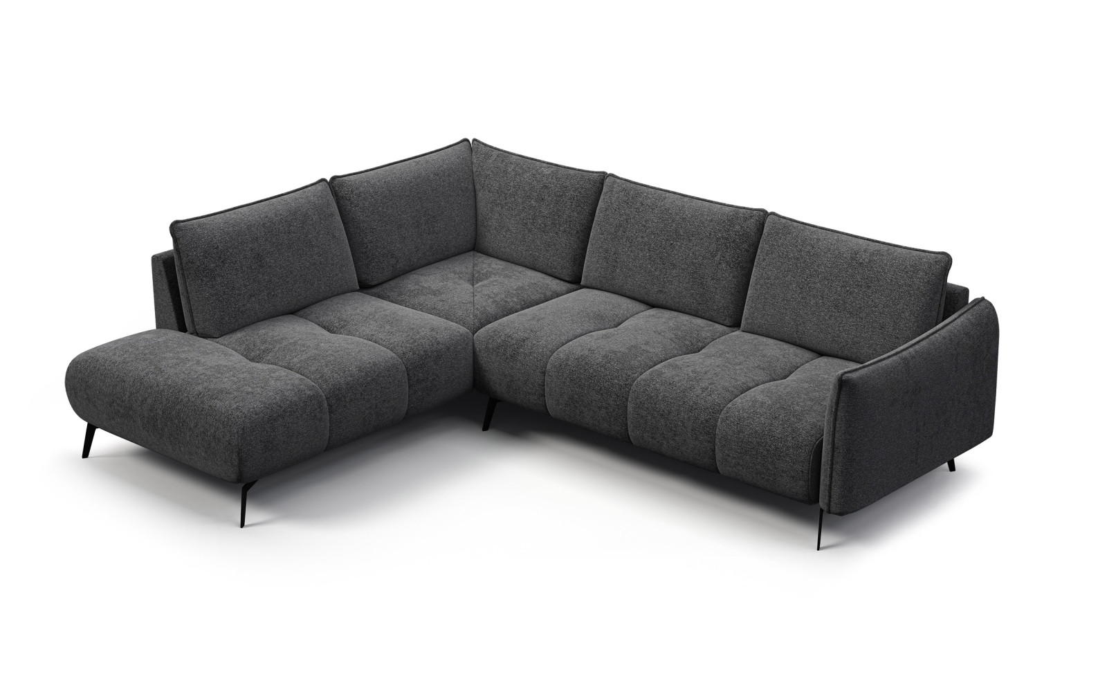 Ecksofa 5-Sitzer links AERA, dunkelgrau