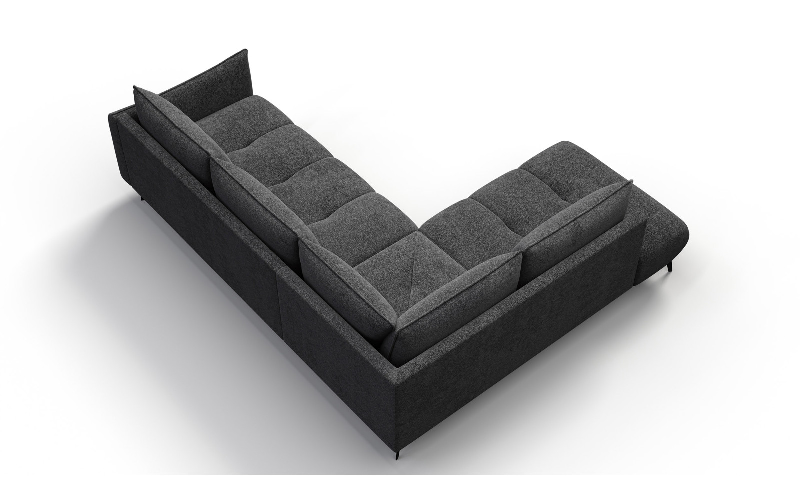 Ecksofa 5-Sitzer links AERA, dunkelgrau