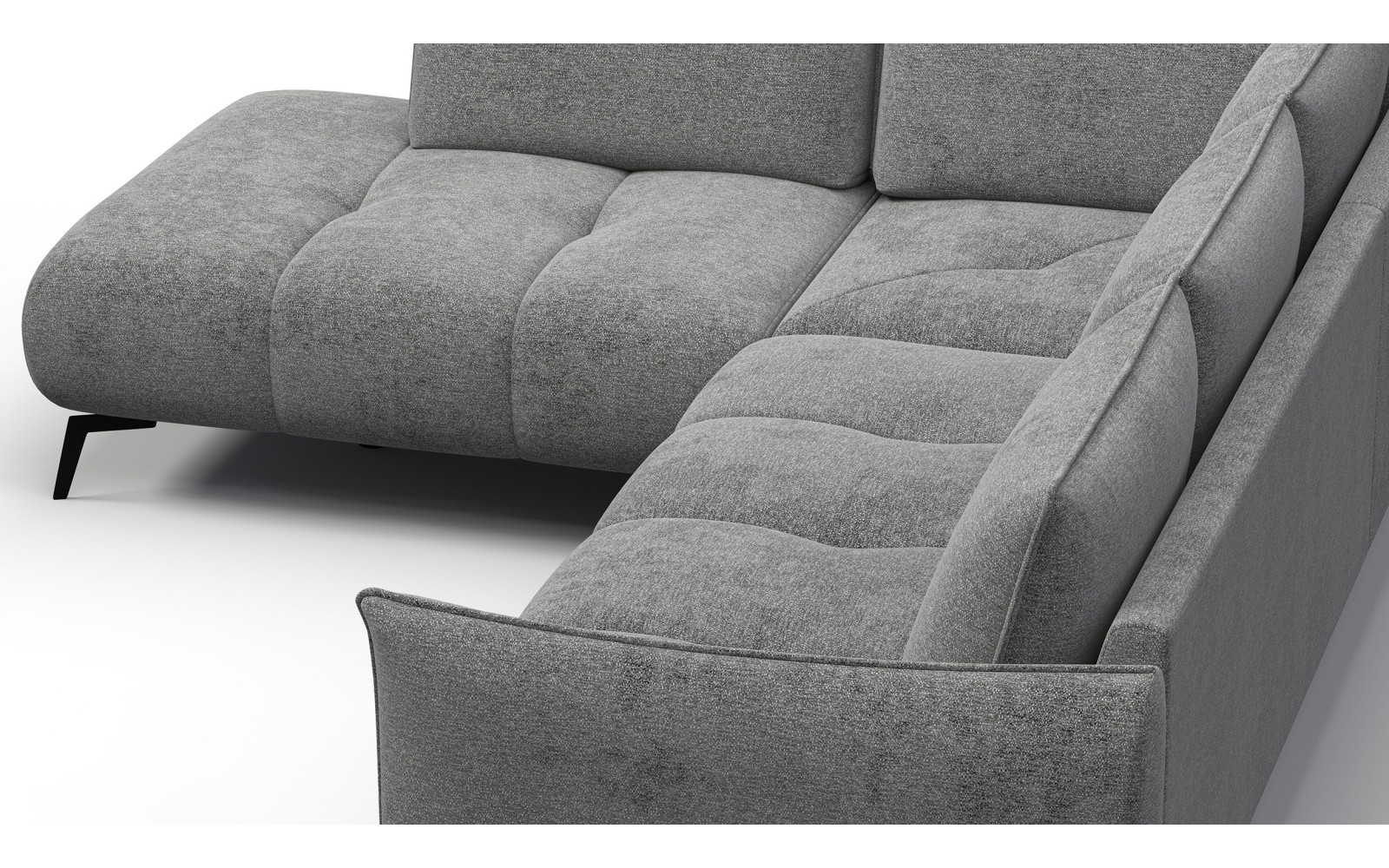 Ecksofa 5-Sitzer links AERA, platingrau