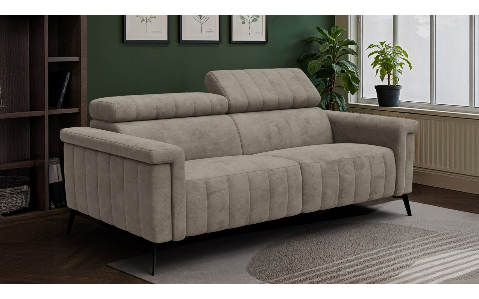 Sofa 3-Sitzer NORDEL, dunkles beige