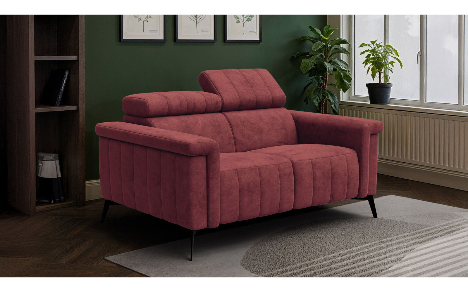 Sofa 2-Sitzer NORDEL, bordeaux