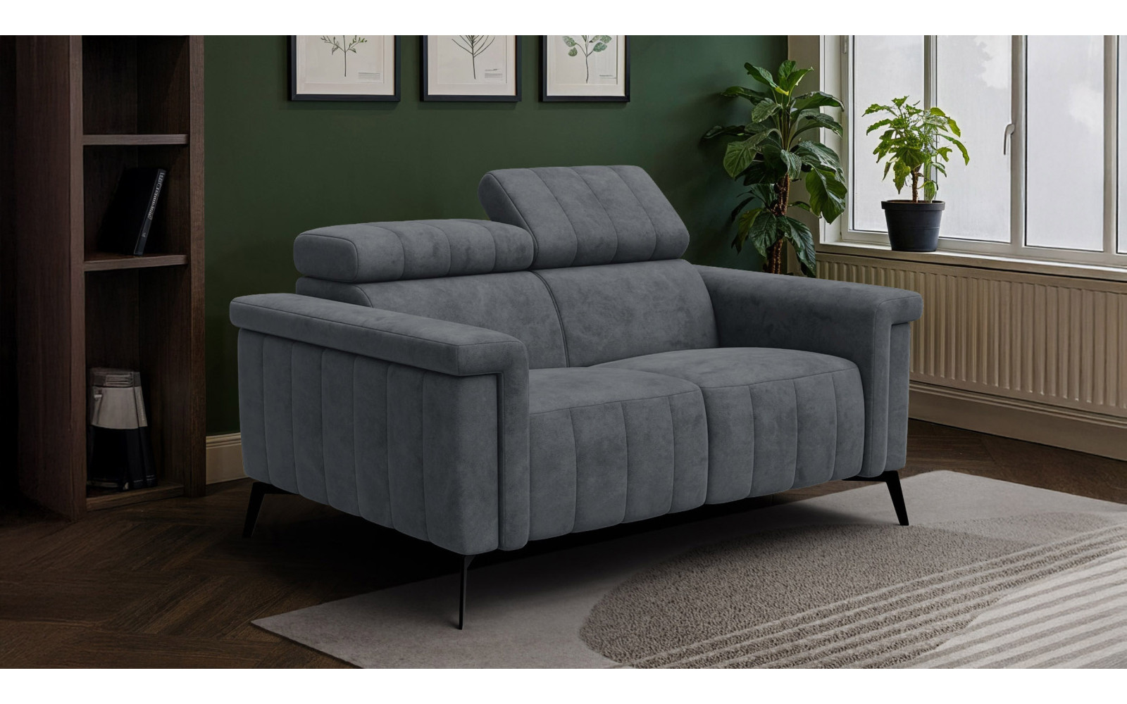 Sofa 2-Sitzer NORDEL, dunkelgrau