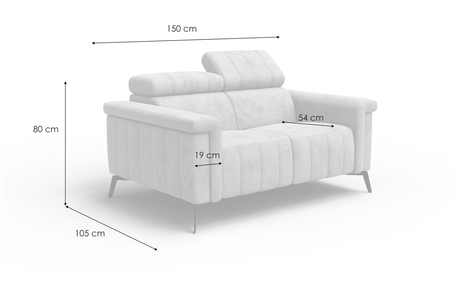 Sofa 2-Sitzer NORDEL, bordeaux