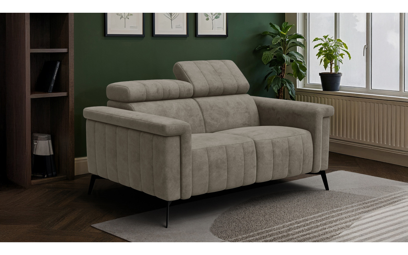Sofa 2-Sitzer NORDEL, dunkles beige