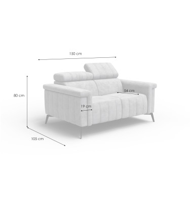 Sofa 2-Sitzer NORDEL, dunkles beige