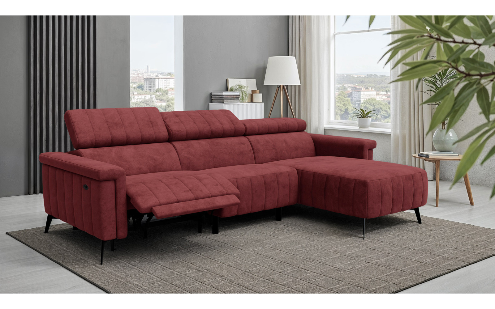 Ecksofa 4-Sitzer NORDEL, bordeaux