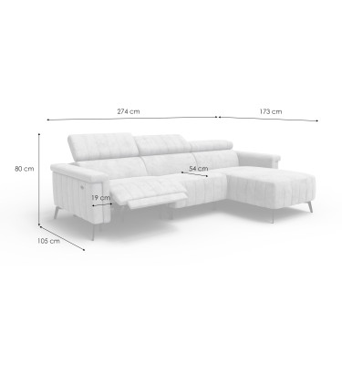 Ecksofa 4-Sitzer NORDEL, blaugrau