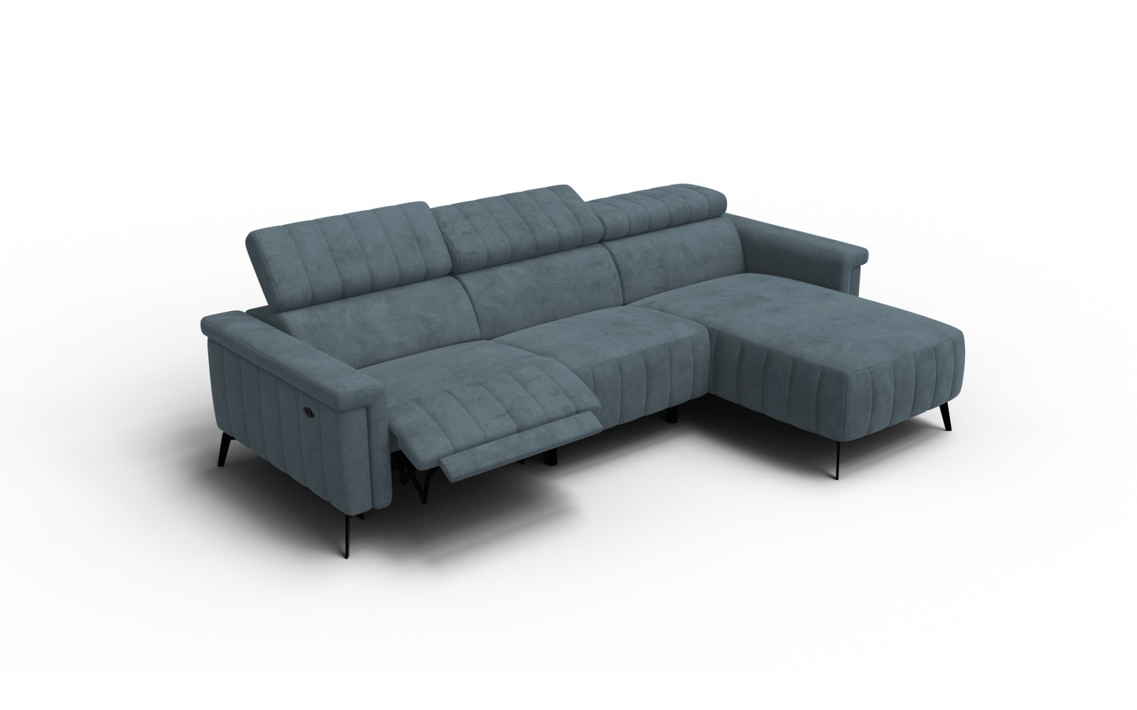 Ecksofa 4-Sitzer NORDEL, blaugrau