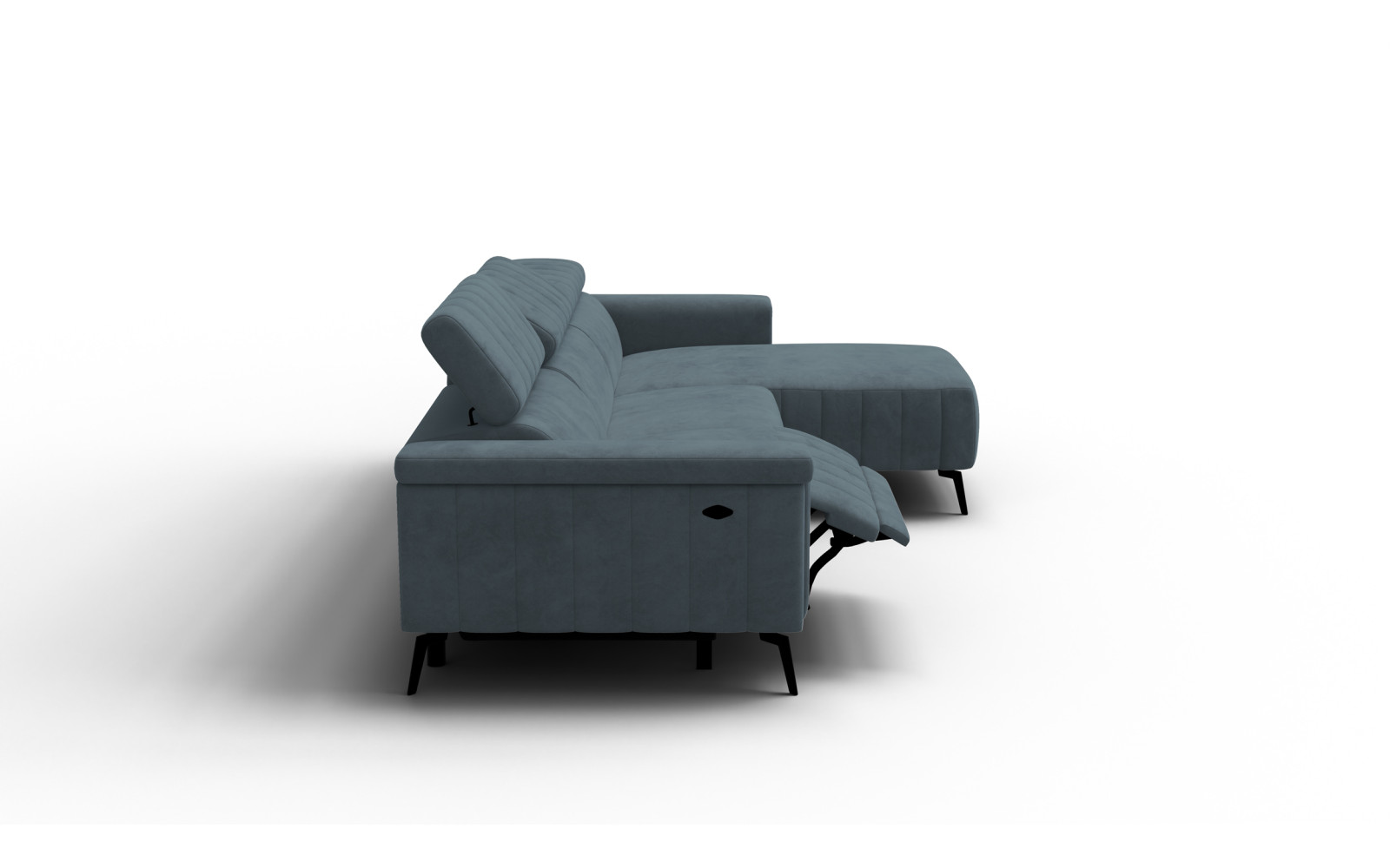 Ecksofa 4-Sitzer NORDEL, blaugrau
