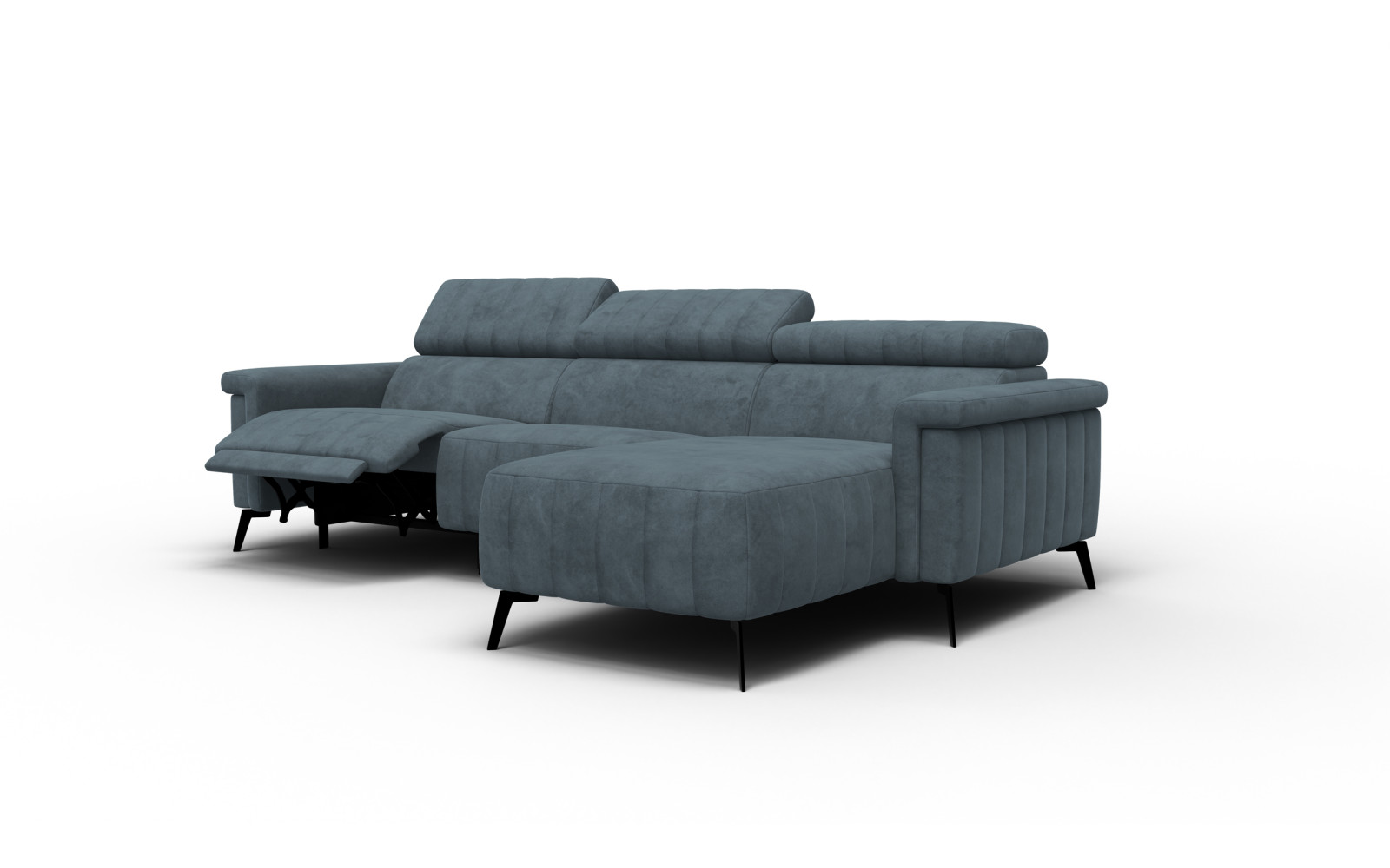 Ecksofa 4-Sitzer NORDEL, blaugrau