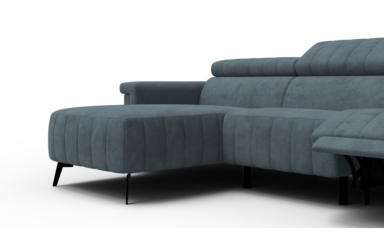 Ecksofa 4-Sitzer NORDEL, blaugrau