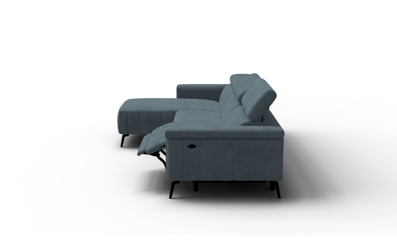 Ecksofa 4-Sitzer NORDEL, blaugrau