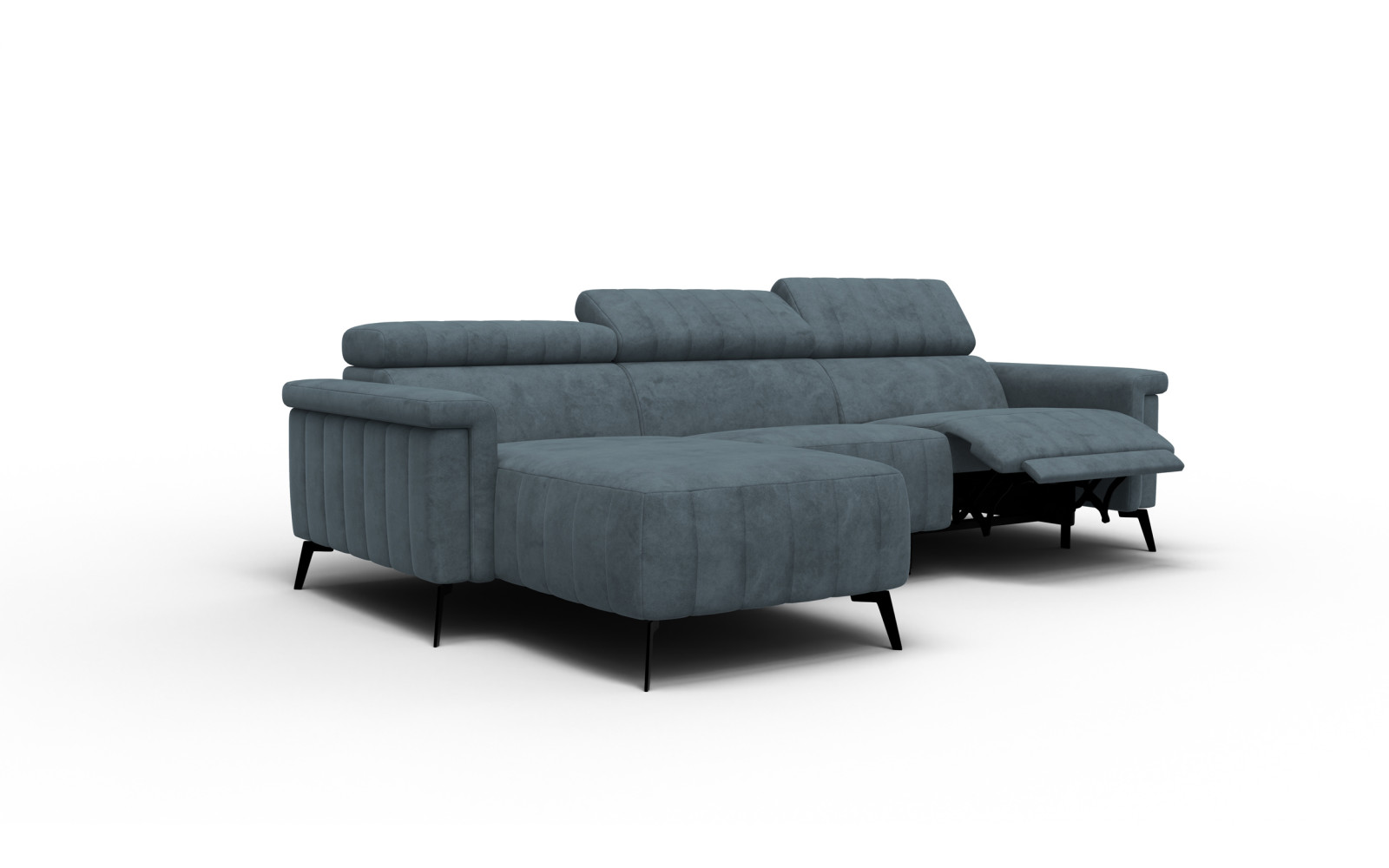 Ecksofa 4-Sitzer NORDEL, blaugrau