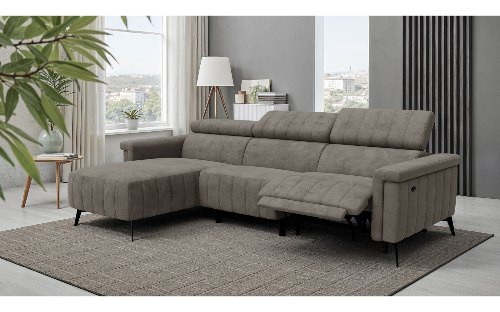 Ecksofa 4-Sitzer NORDEL, taupe