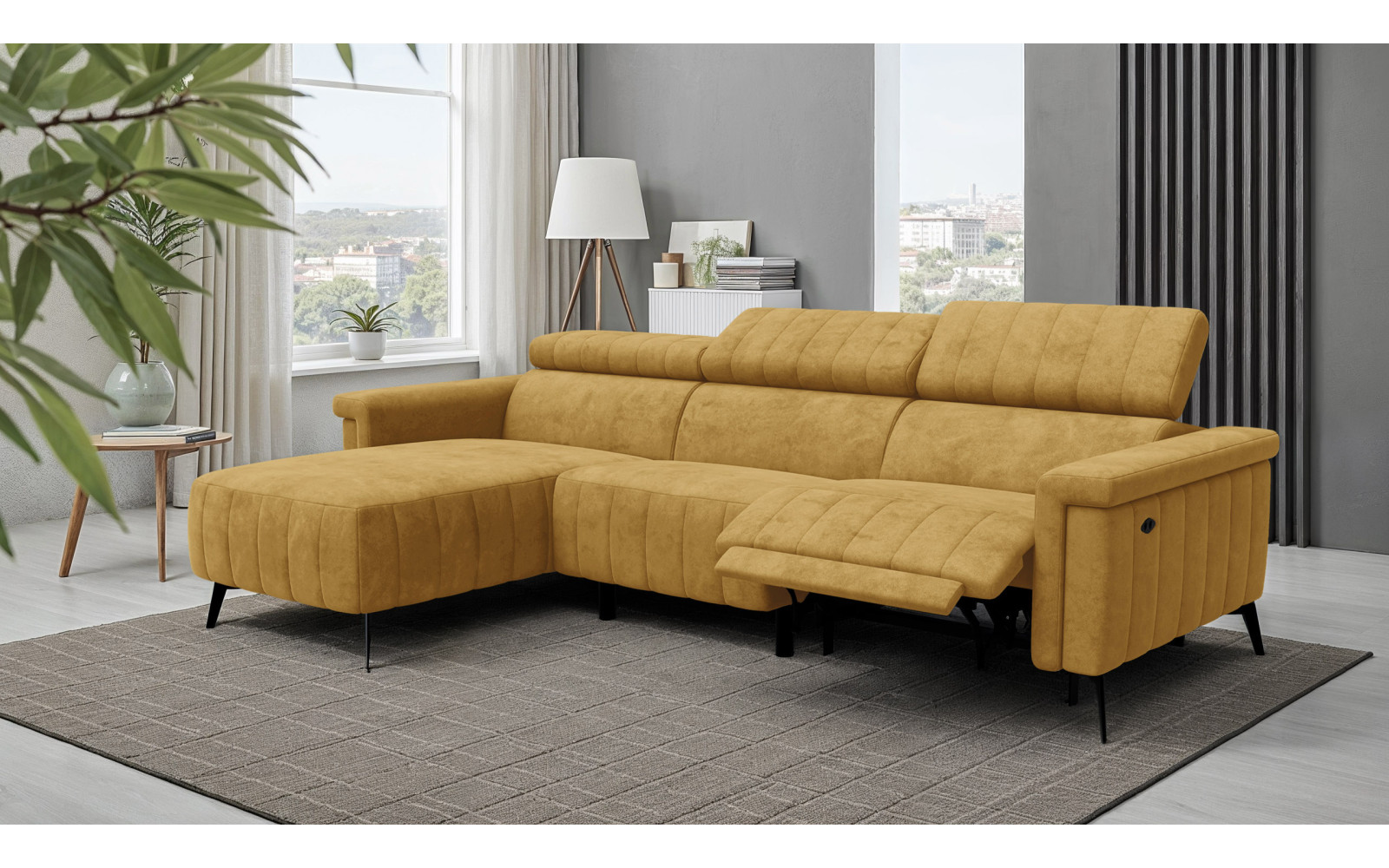 Ecksofa 4-Sitzer NORDEL, senfgelb