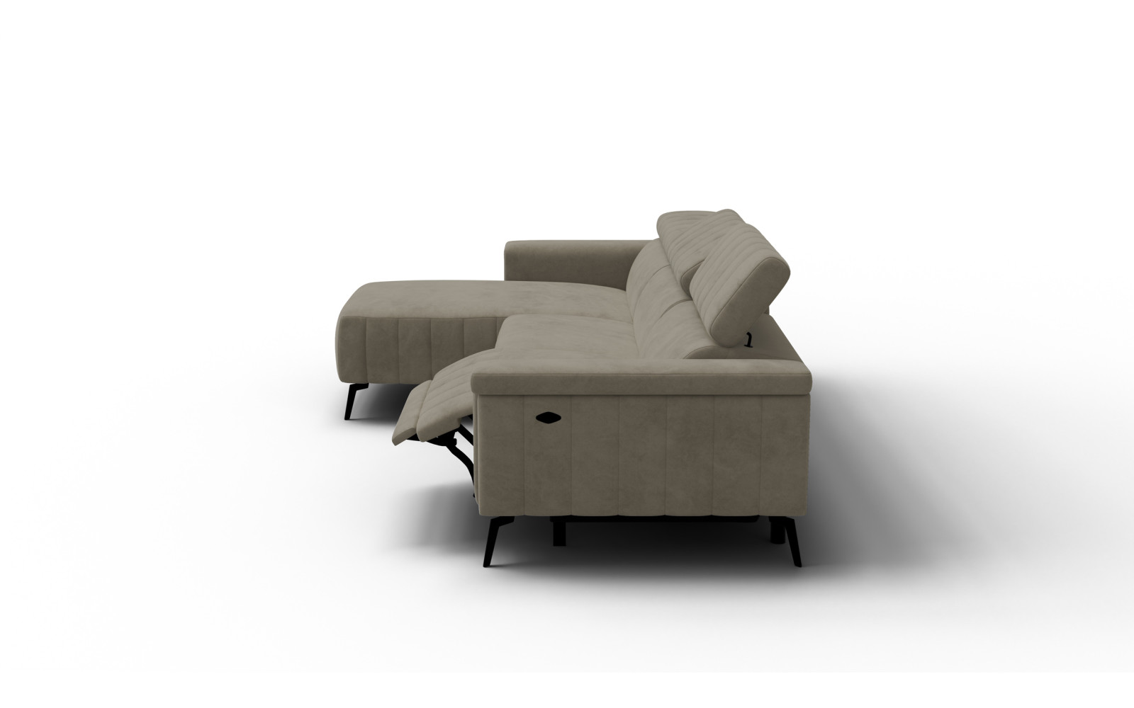 Ecksofa 4-Sitzer NORDEL, dunkles beige
