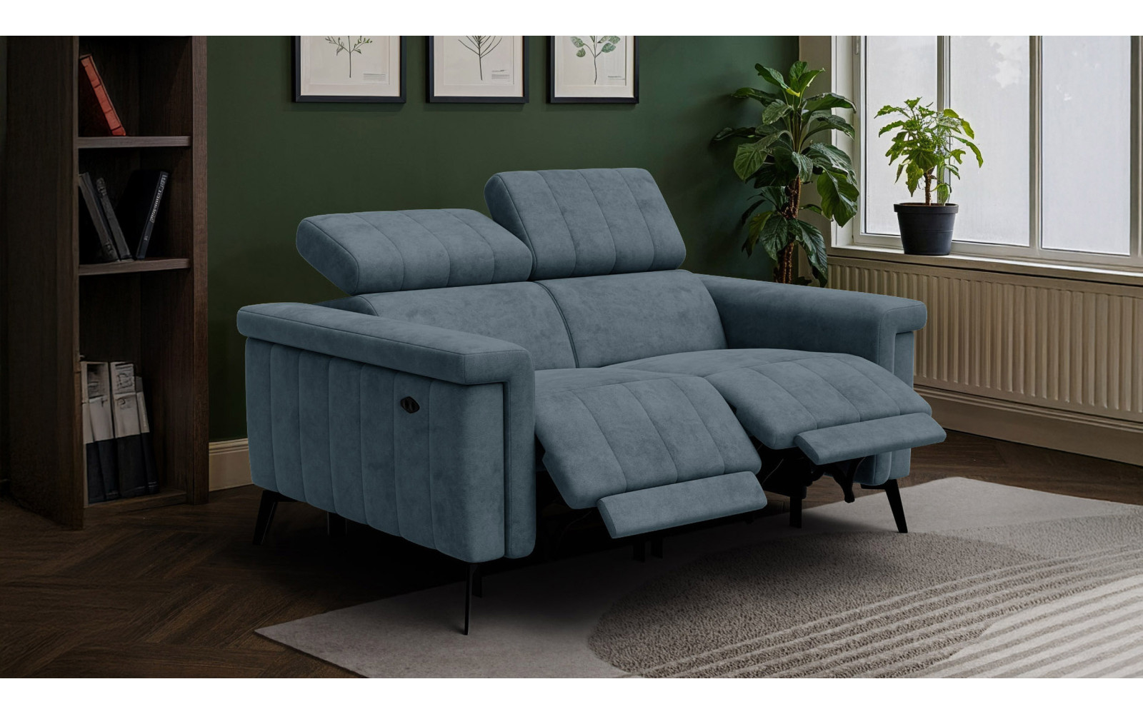 Relaxsofa 2-Sitzer NORDEL, blaugrau