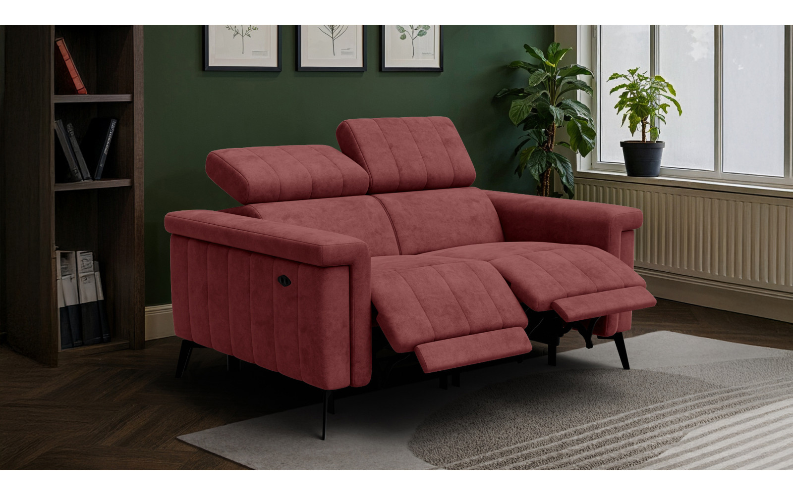 Relaxsofa 2-Sitzer NORDEL, bordeaux