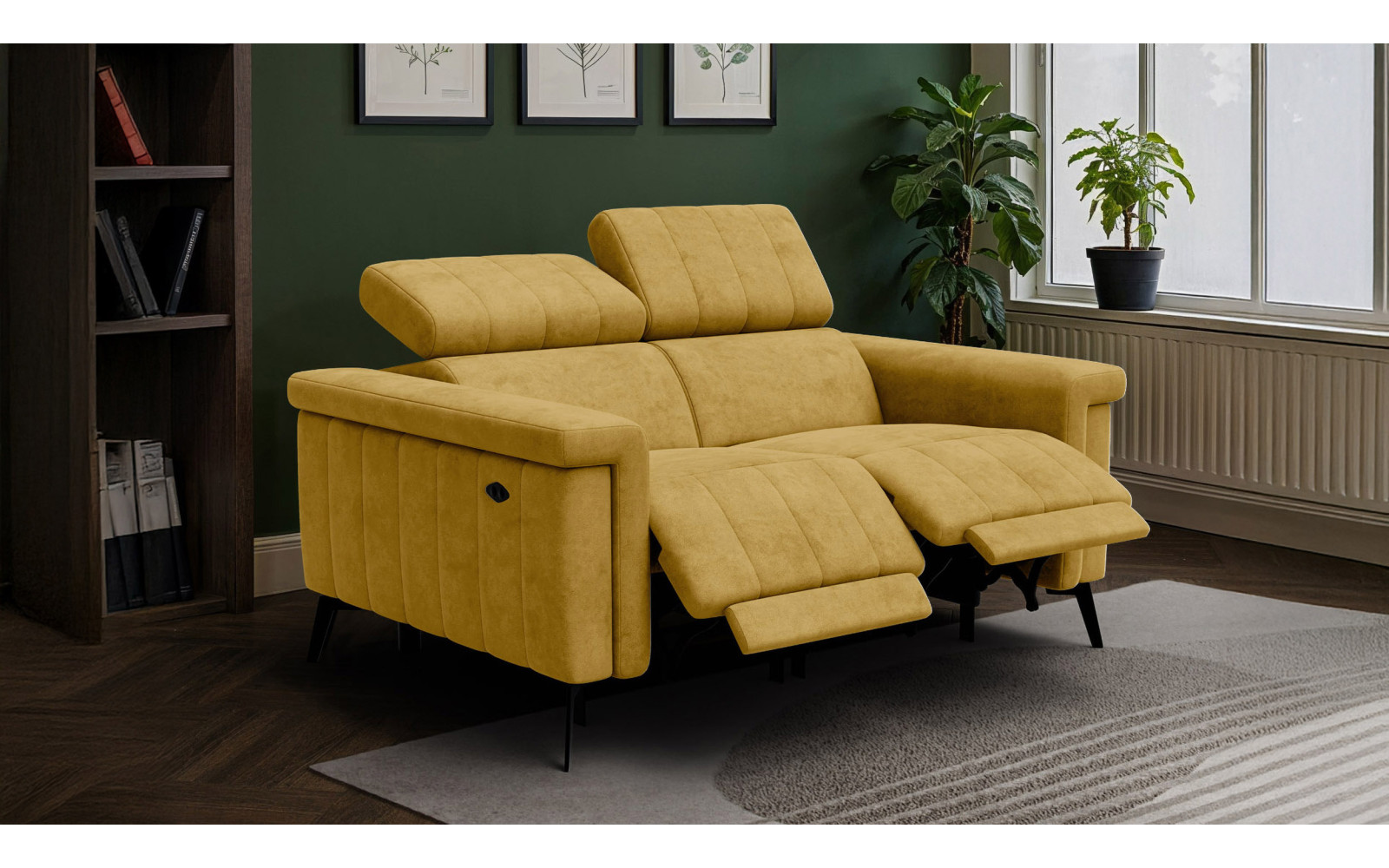 Relaxsofa 2-Sitzer NORDEL, senfgelb
