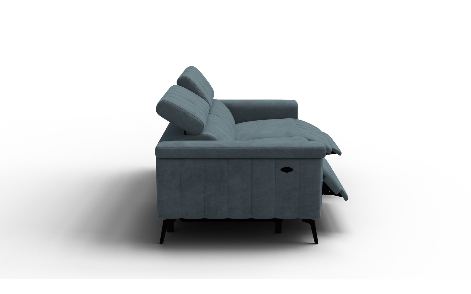 Relaxsofa 3-Sitzer NORDEL, blaugrau