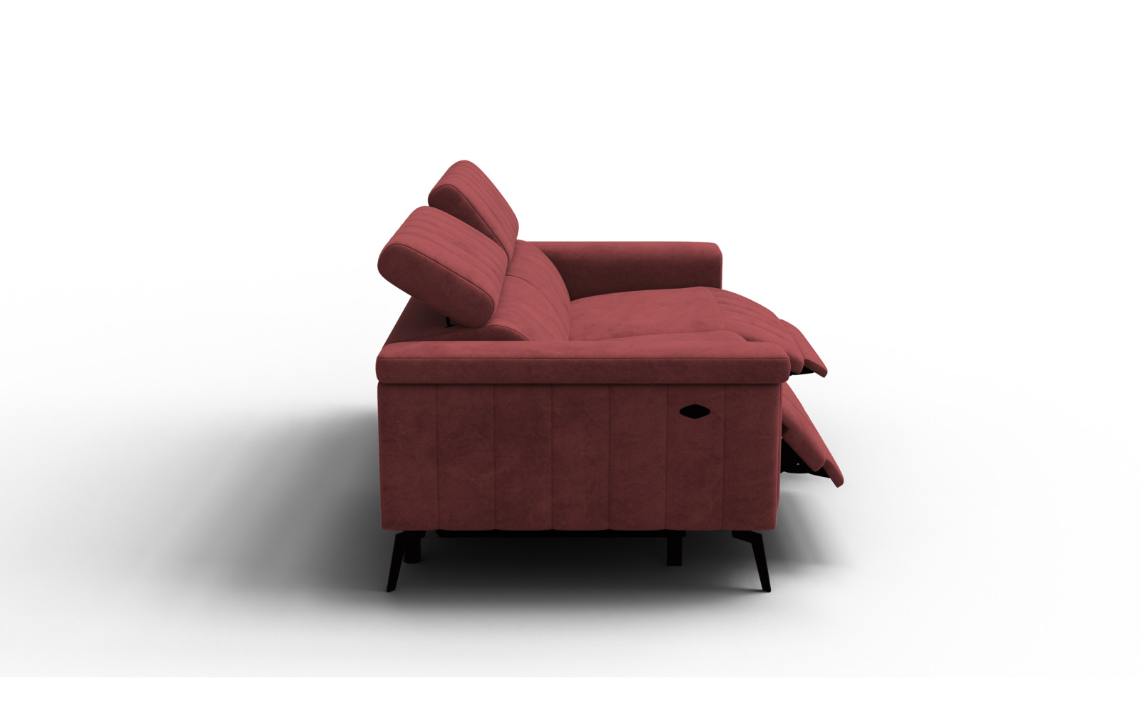 Relaxsofa 3-Sitzer NORDEL, bordeaux