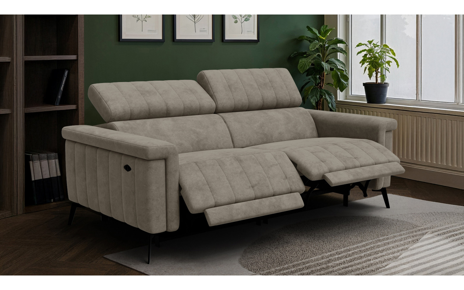 Relaxsofa 3-Sitzer NORDEL, dunkles beige