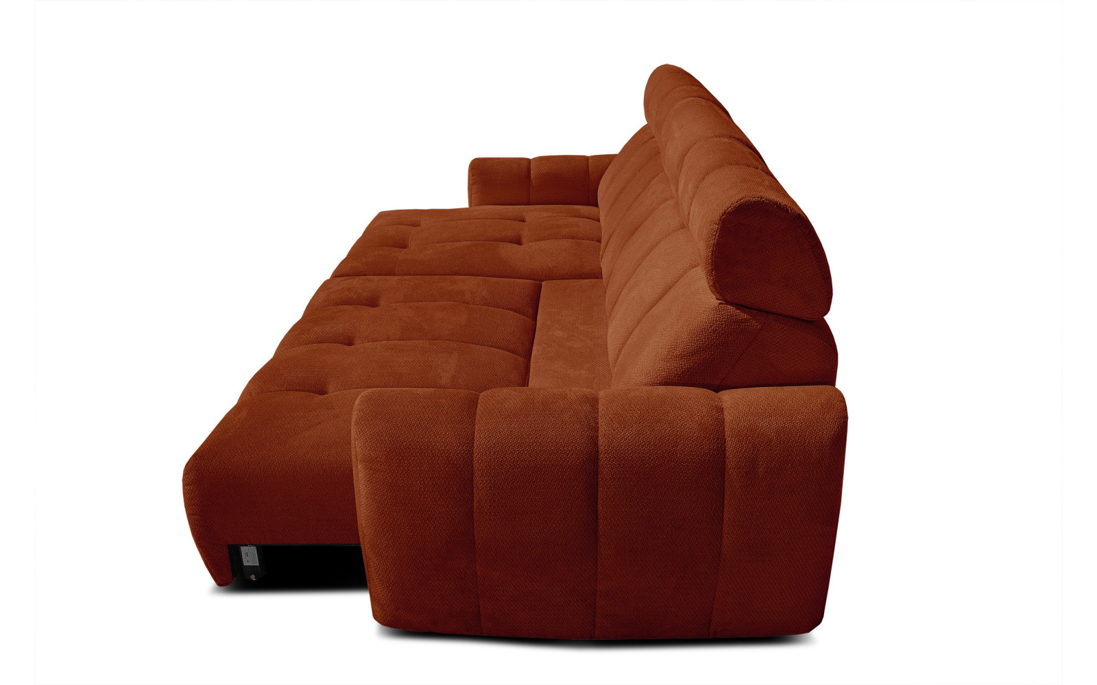 KIMI 3-Sitzer Ecksofa links, ausziehbarer Sitz, verstellbare Kopfstützen, rot