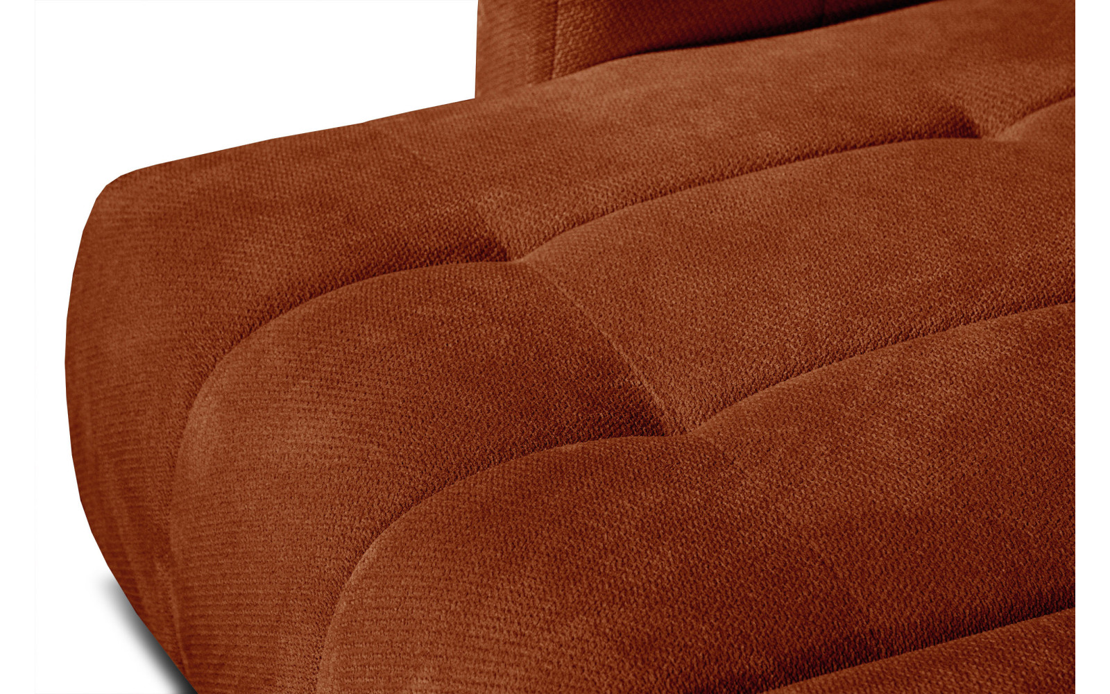 KIMI 3-Sitzer Ecksofa links, ausziehbarer Sitz, verstellbare Kopfstützen, rot