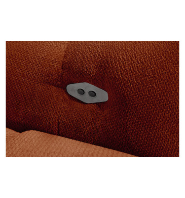 KIMI 3-Sitzer Ecksofa links, ausziehbarer Sitz, verstellbare Kopfstützen, rot