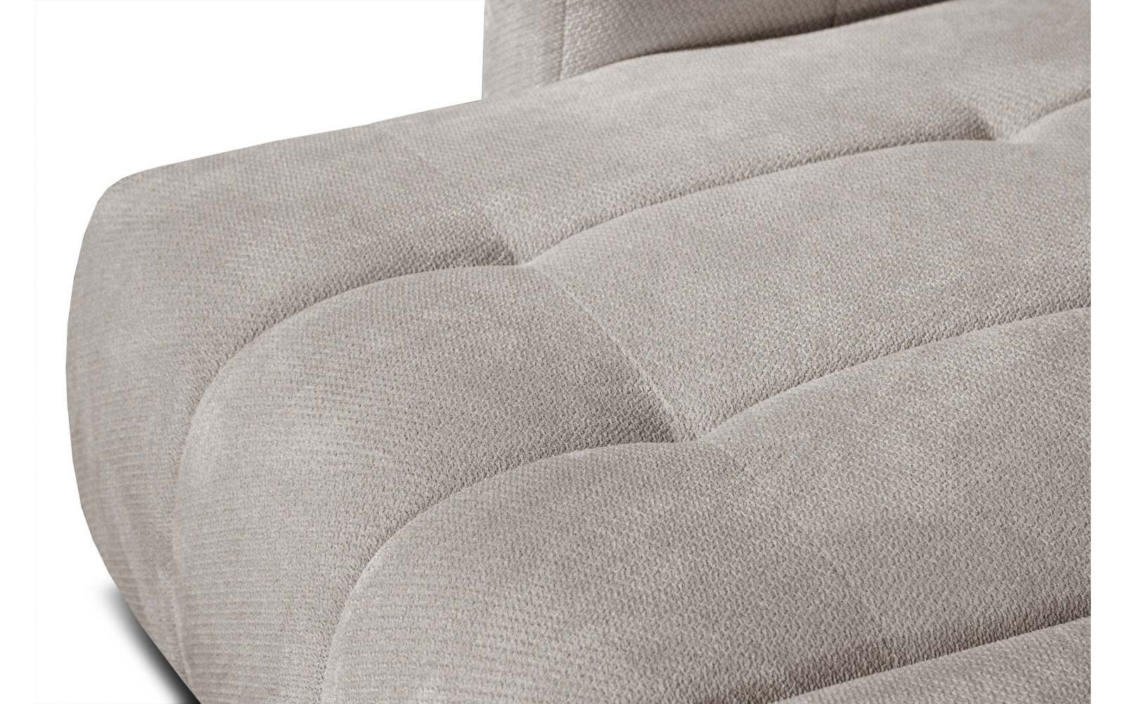 KIMI 3-Sitzer Ecksofa links, ausziehbarer Sitz, verstellbare Kopfstützen, beige