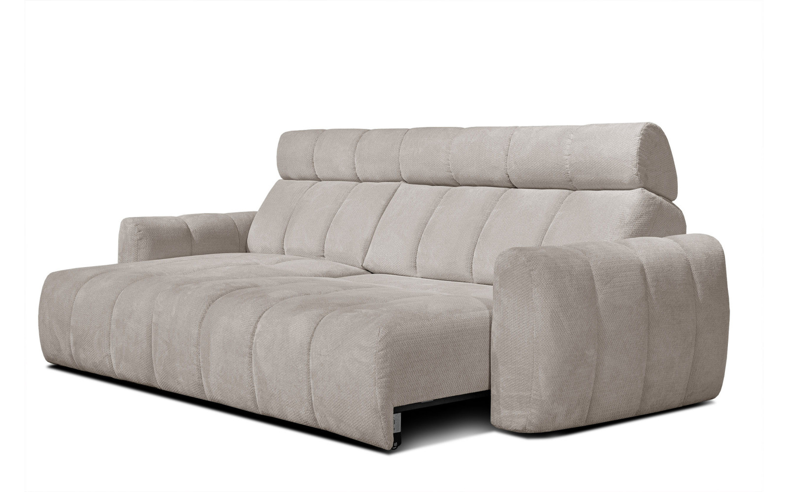 KIMI 3-Sitzer Ecksofa links, ausziehbarer Sitz, verstellbare Kopfstützen, beige
